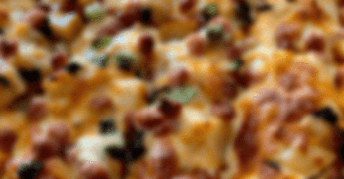 blurry pizza acting as header image